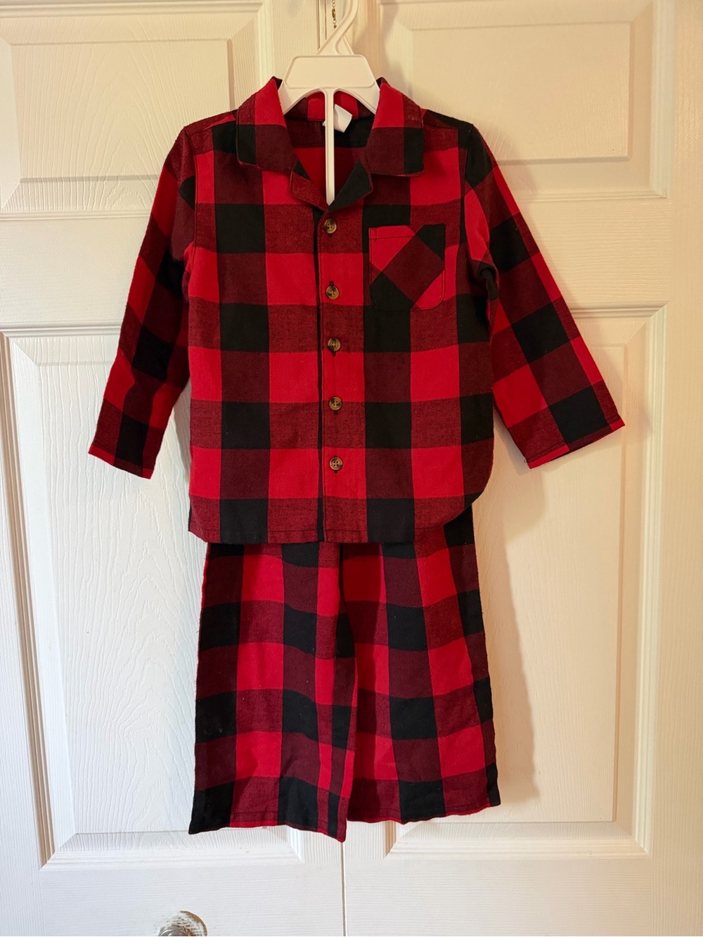 Old Navy Red & Black Buffalo Plaid Kids Pajama Set